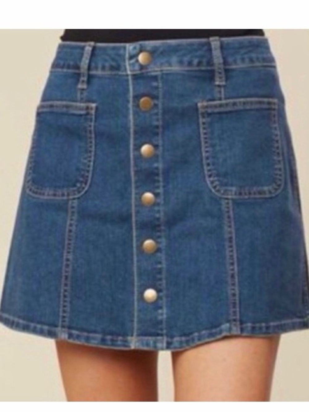 Altar’d State Snap Front Jean Skirt